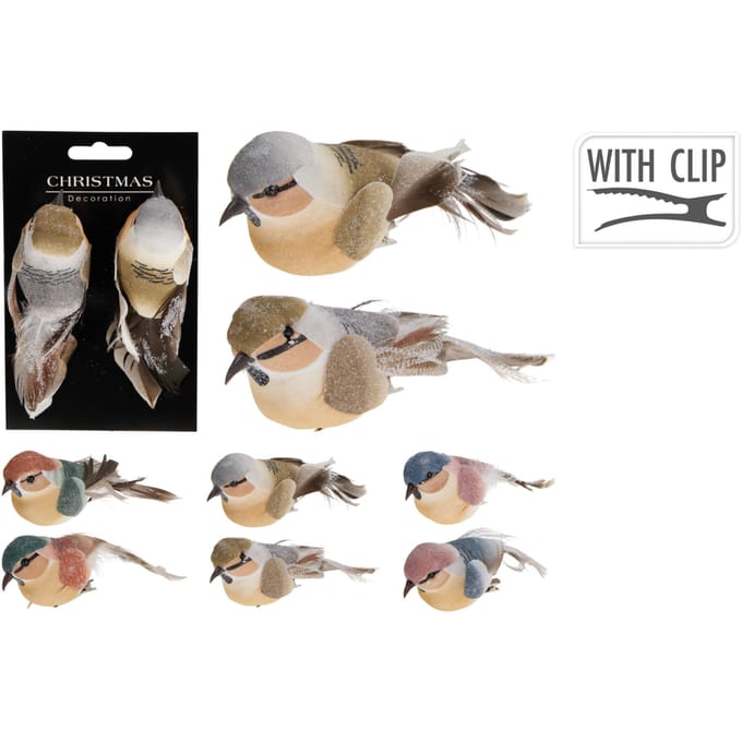 Vogel op clip set van 2