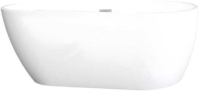 Vente-unique Asymmetrisch vrijstaand bad – 160 × 80 × 59 cm – acryl – wit – 240 L – LEPINE
