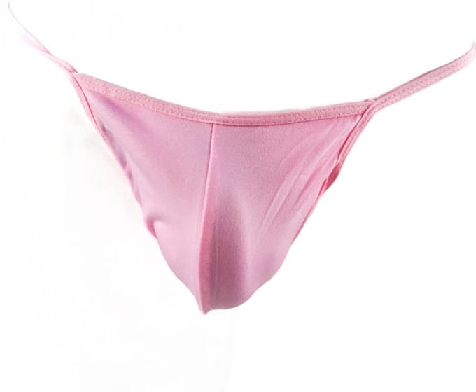 BamBella ® - ondergoed - maat Onesize S M L - heren string onderbroek Roze kant mannen