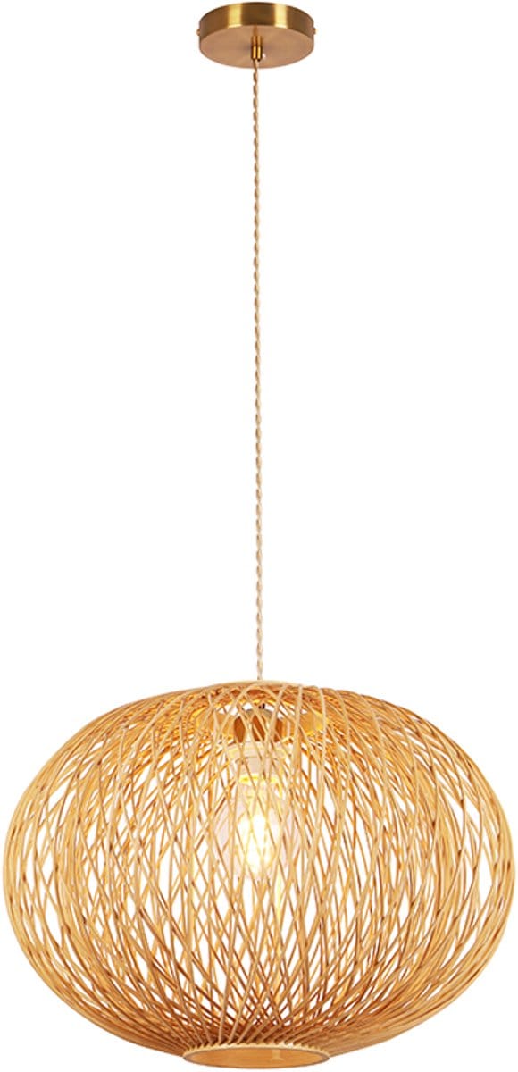 Olucia - FLORINE - Hanglamp - Bruin / Messing - Vorm: Rond