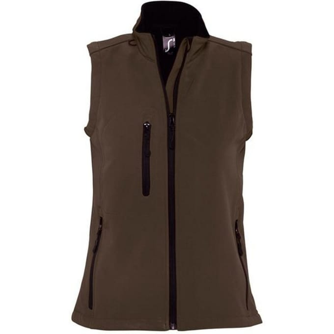 SOLS Dames/dames Rallye Soft Shell Bodywarmer Jacket (Donkere chocolade)