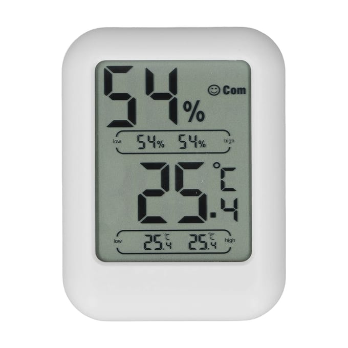 Thermometer Groot Scherm Digitale Weergave Magnetische Temperatuurmeter Hygrometer voor Huis School Kantoor white