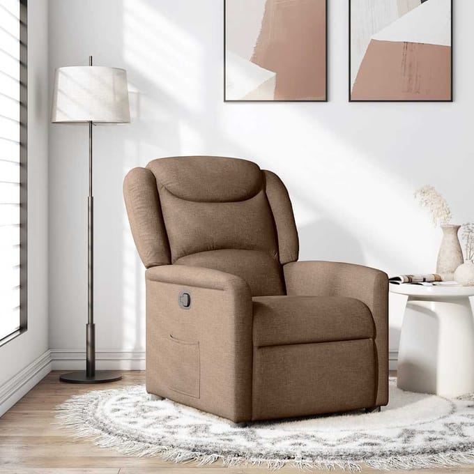 vidaXL - Fauteuil - verstelbaar - stof - bruin