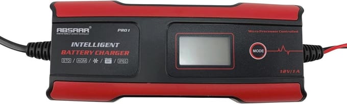 Acculader 6V/12V 1A met LCD-display