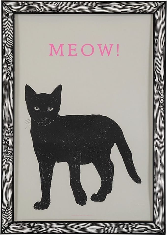The A3 Print “MEOW” by Marke Newton Riso print A3 in envelope printed with plastic window ready to hang on