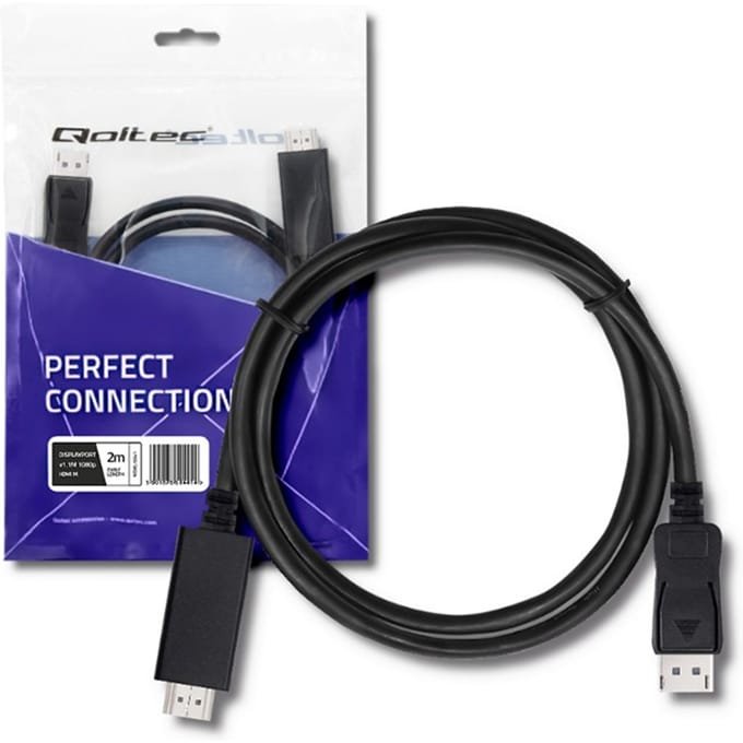 Qoltec DisplayPort v1.1 mannelijk |   HDMI mannelijk |   4K |   2m