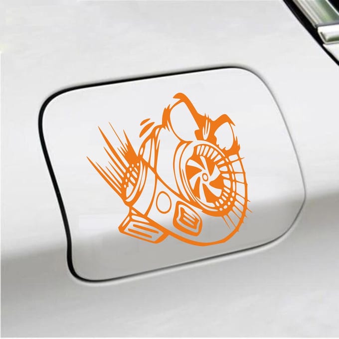 Bumpersticker - Turbo - 13 X 13 - Oranje