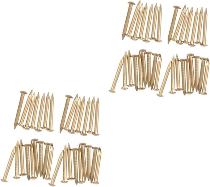Messing Spijkers - Decoratieve Nagels - Meubelprojecten - Ronde Kop - 200 Stuks - Messing