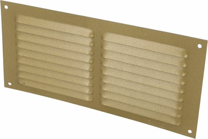 AMIG Ventilatierooster/muurrooster - 100 x 200mm - aluminium - goud - schoepenrooster