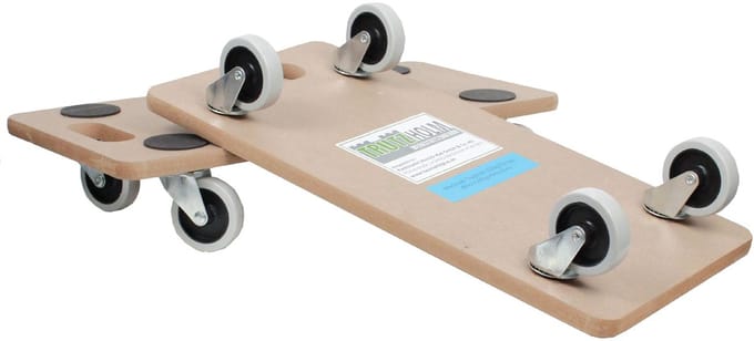 TRUTZHOLM - Transportwagentjes Set van 2 - Soft Wheel - MDF Plaat - Draagvermogen 200 kg - Binnengebruik - Meubelroller - Transportkar