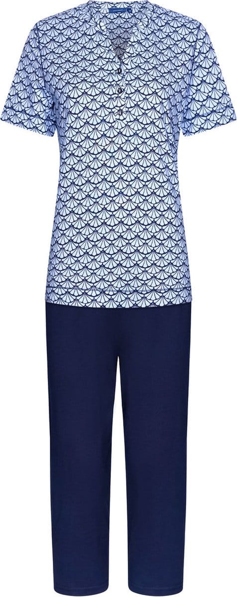 Pastunette - Graphics - Dames Pyjamaset - Blauw - Katoen - Maat 38