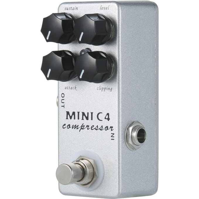 MOSKY MINI C4 Compressor Gitaareffectpedaal True Bypass zilver