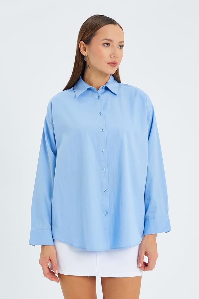 Langnekkig Katoenen Shirt