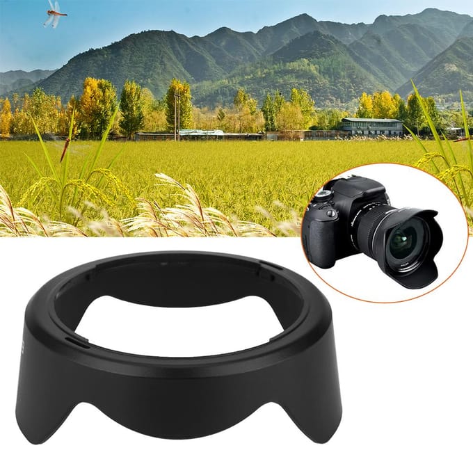 EW-73C Camera Mount Zonnekap voor Canon EF S 10-18mm f4.5-5.6 IS STM Lens black