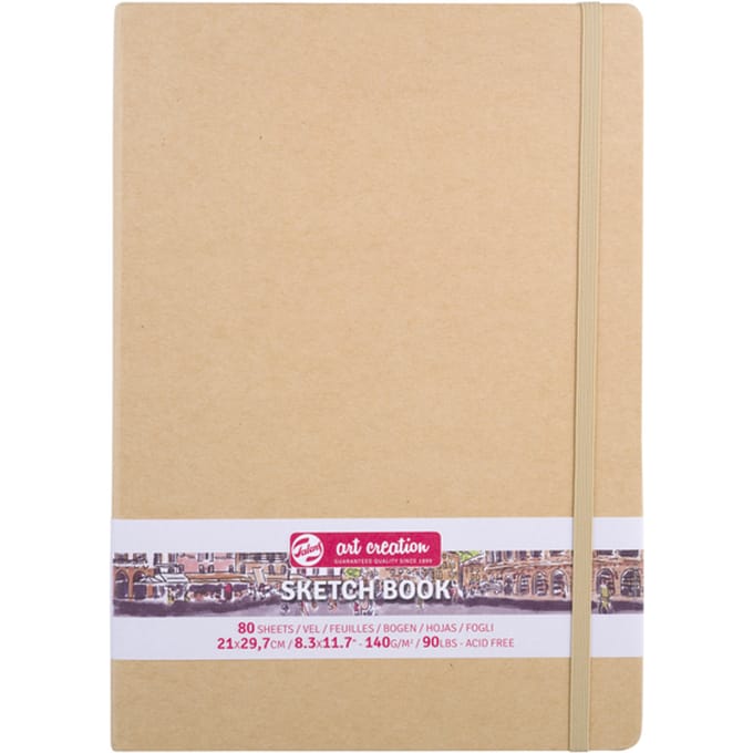 Schetsboek Talens Art Creation 80 witte vellen 140gr 210x300mm kraft