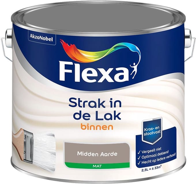 Flexa - Strak In De Lak Binnenlak Mat - Midden Aarde - Mengverf - 2,5 L