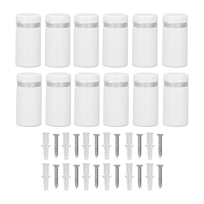 12 Sets Vis d'entretoise en acier inoxydable 16x30mm Clou d'entretoise pour Publicité Verre Acrylique