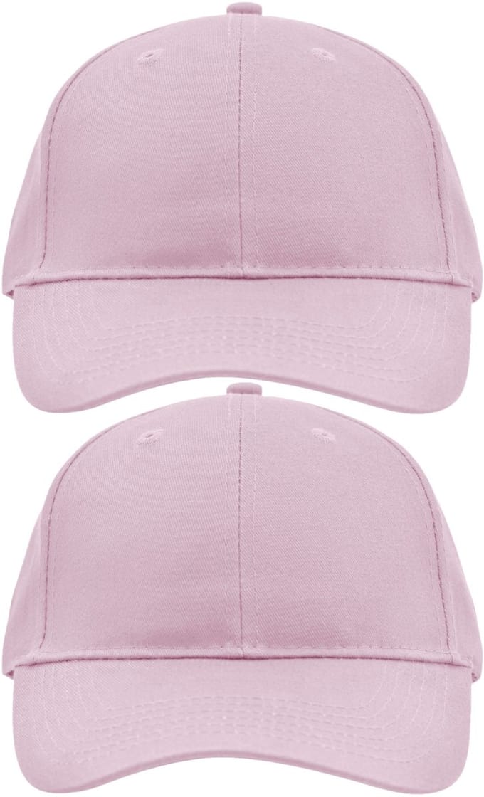 4x stuks 6-panel baseball lichtroze caps/petjes