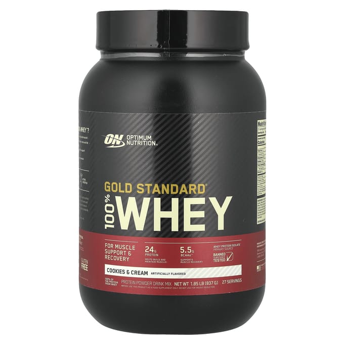 Optimum Nutrition, Gold Standard 100% Whey, Cookies & Cream, 1,84 lbs (837 g)