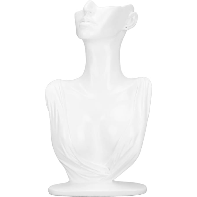 Hars Buste Display Standaard Hanger Half Gezicht Oorbel Display Mannequin Display Houder Organizer Wit white