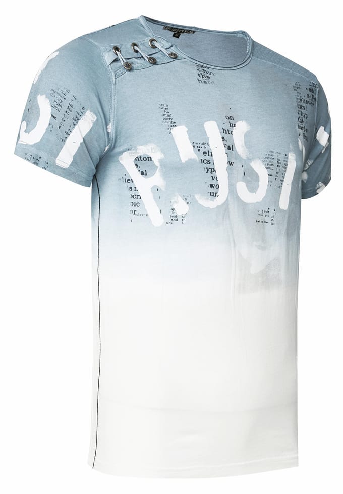 T-shirt Wash with gradient and side button strip
