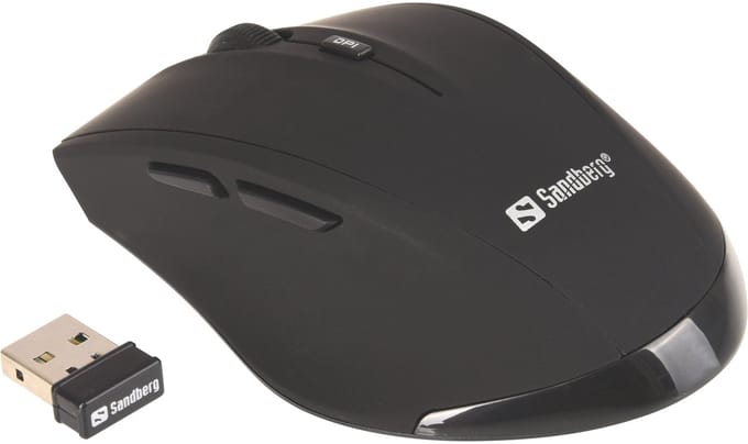Sandberg Pro Wireless - Muis - 5 knoppen - Zwart