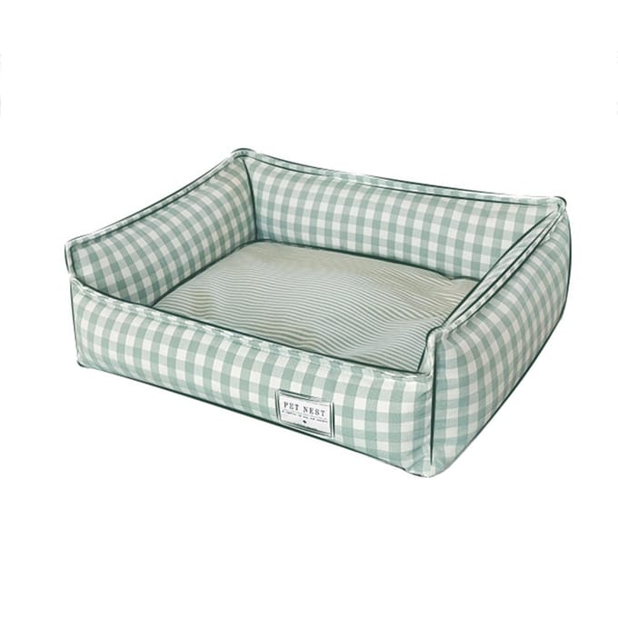 Panier Lavable pour Chien avec Housse Amovible Respirant Confortable Rectangulaire Panier pour Chiots Petits Moyens Chats Chiens Vert Clair vert clair
