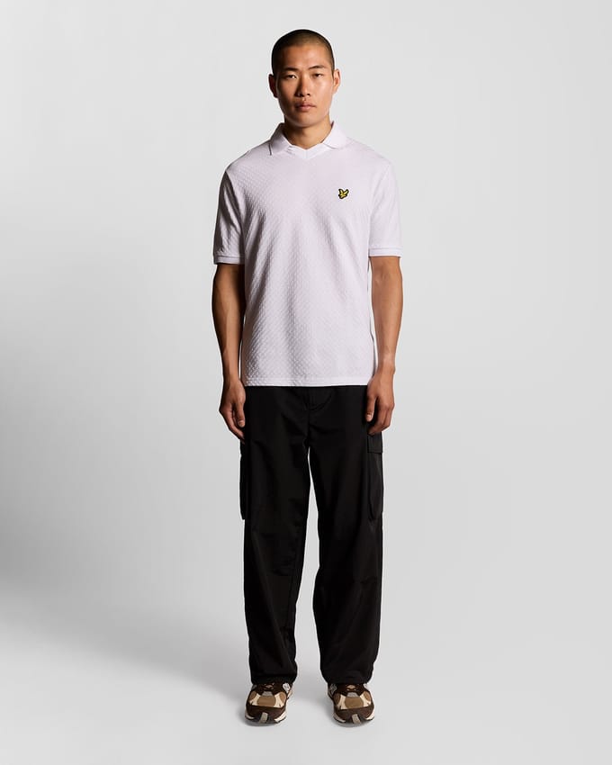 Lyle & Scott Football Collar Poloshirt - Wit