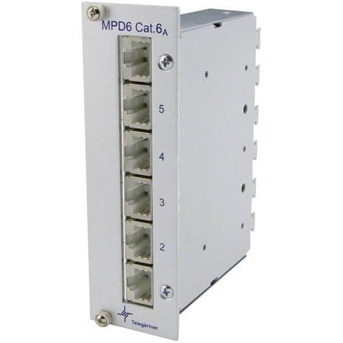 Telegärtner 100006991 6 poorten Netwerkpatchpaneel CAT 6A 3 HE Ingericht