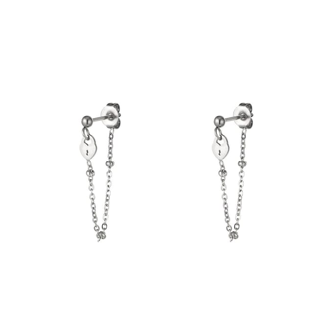 Oorbellen met slotje - Stainless Steel