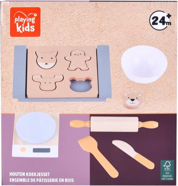 Playing Kids Houten Koekjesset + weegschaal