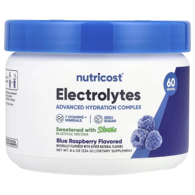 Nutricost, Elektrolyten, Geavanceerd Hydratatiecomplex, Blauwe Framboos, 8,4 oz (234 gr)