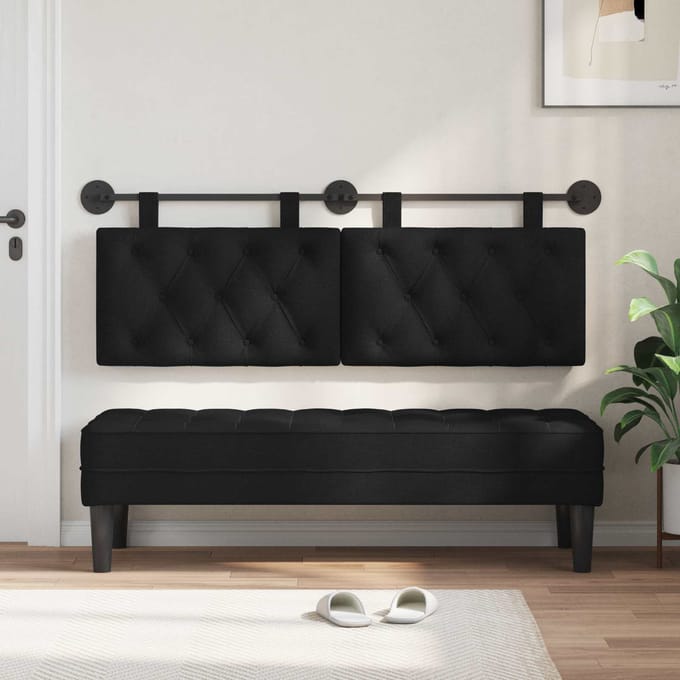 vidaXL - Hangend - hoofdbord - Zwart - Stof