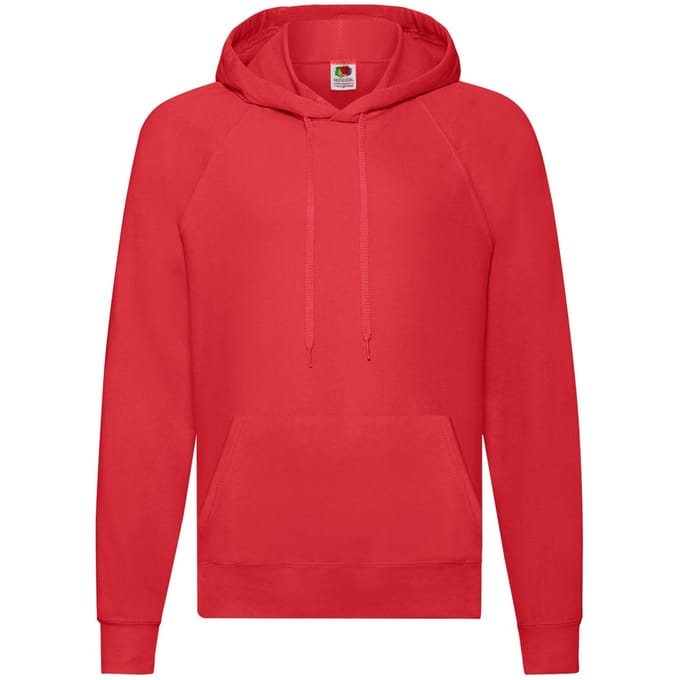 Fruit of the Loom Heren Lichtgewicht Pullover Hoodie (Rood)