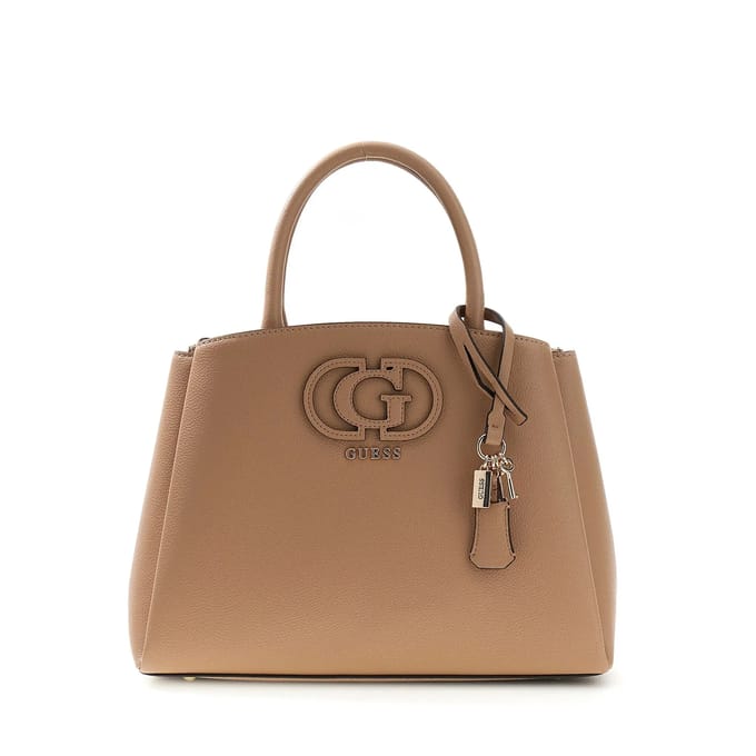 GUESS handtas schoudertas Isola 3 Compartment Satchel Beige Taupe