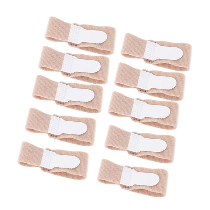 Lot de 10 correcteurs d'hallux valgus, séparateurs de pouce et d'orteils, ajusteurs d'oignon, orthèses orthopédiques beige