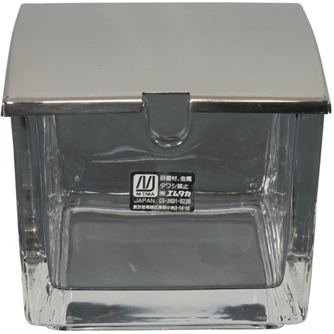 Tokyo Design Studio - Gingerbox - Glazen Voorraadpot - RVS Deksel - 8 x 8 x 7 cm
