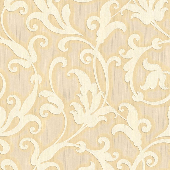 Textiel look behang Profhome 954902-GU textiel behang gestructureerd in textiel look mat geel goud 5,33 m2