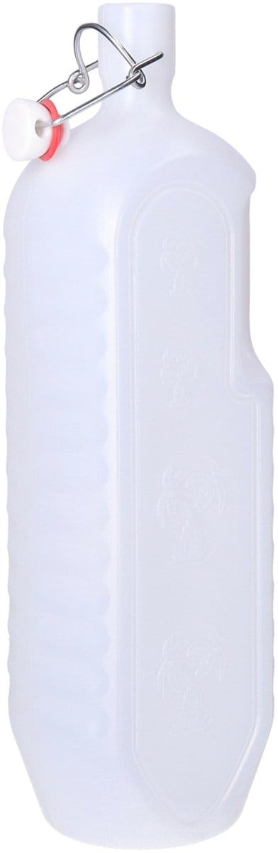 CM beugelfles/weckfles - wit - kunststof - 2 liter - Waterfles - Met handvat - Grote container
