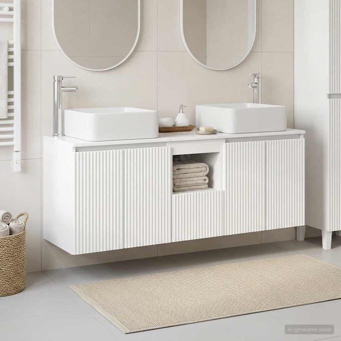 vidaXL - Badkamerkast - set - 3 - st - Hoogglans - Wit - 135 - x - 35 - x - 80 - cm