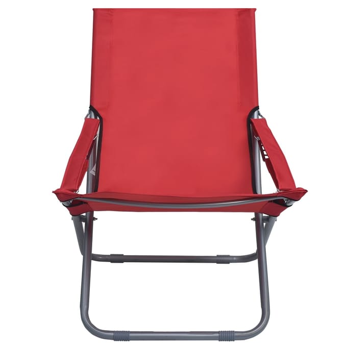 vidaXL - Opklapbare - stoelen, - 2 - stuks, - rode - stof