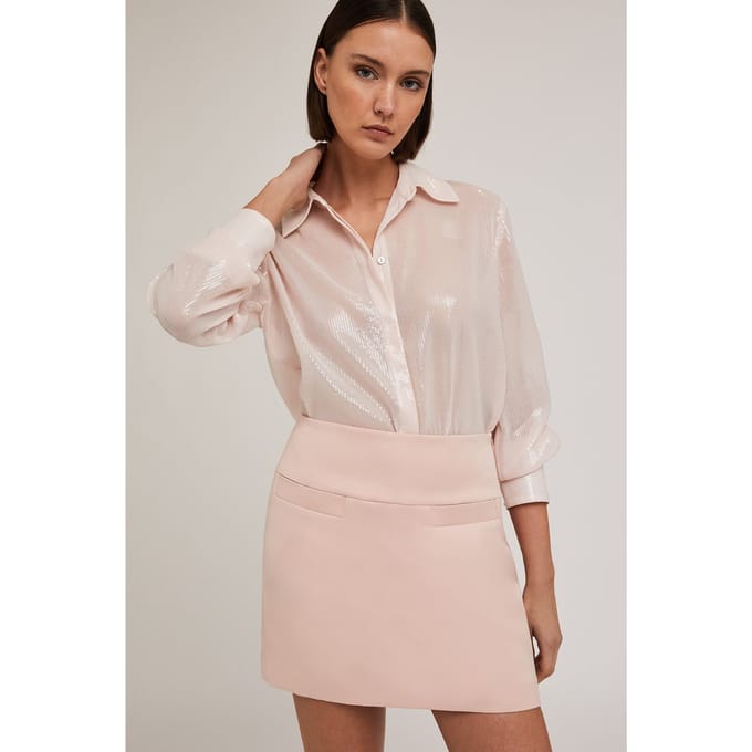 Motivi Full-sequin Tulle Shirt Pink Größe: 34 | Blusen Outlet | Damen | Rosa