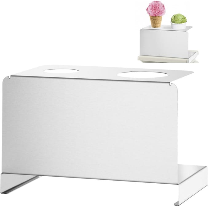 Support pour gaufrette de glace, plateau de pesée, 2 trous, 45 mm, 65 mm - Hendi 755754
