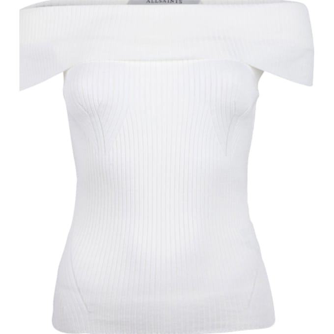AllSaints Livia Top Chalk White Maat: L | Mouwloze Tops Outlet | Dames | Wit