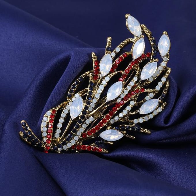 Temperament Bruidsbroche Strass Bloem Grote Broche Kledingaccessoires Broche Speld black