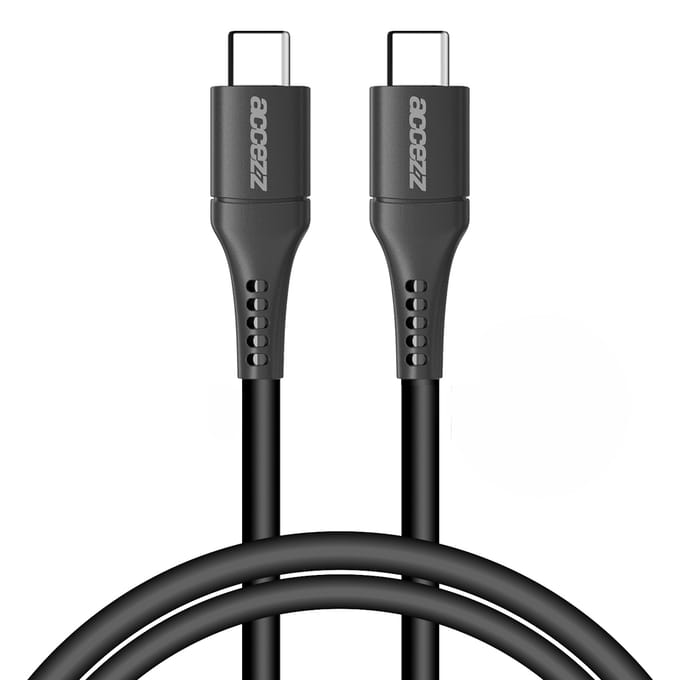Accezz Kabel - USB C naar USB C Kabel - 1 meter - Snellader 60W - USB C Oplader Kabel - Zwart