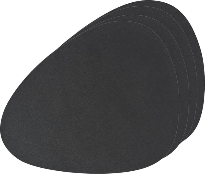 Zeller placemats lederlook - 4x - 34 x 42 cm - zwart