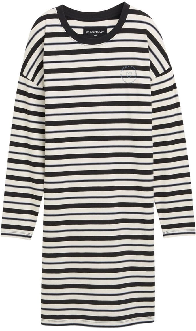 Tom Tailor - Gestreept nachthemd - Maat 36 - grey-dark-horizontal stripe
