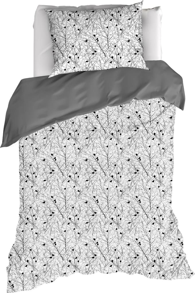 De Witte Lietaer Dekbedovertrek Charlie, Black - 140 x 200/220 - Katoen Percal