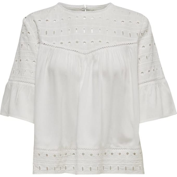 Only - maat 34 - Onlirina Emb Anglaise Dnm Top Noos 15176922 Cloud Dancer